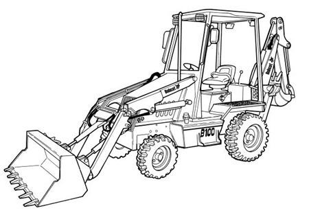 Bobcat B100 Loader Backhoe Wiring/Hydraulic/Hydrostatic Schematic