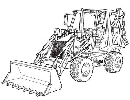 Bobcat B300 Loader Backhoe Wiring/Hydraulic/Hydrostatic Schematic