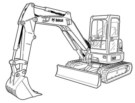 Bobcat E42 Compact Excavator Wiring/Hydraulic/Hydrostatic Schematic
