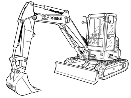 Bobcat E45 Compact Excavator Wiring/Hydraulic/Hydrostatic Schematic