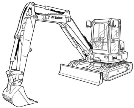 Bobcat E55 Compact Excavator Wiring/Hydraulic/Hydrostatic Schematic