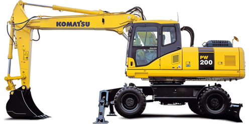 Komatsu PW200-7K, PW220-7K Wheeled Excavator