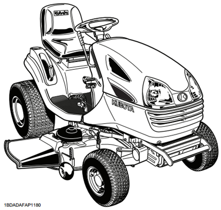 Kubota T1880, T2080, T2380 Lawn Tractor Operator’s Manual